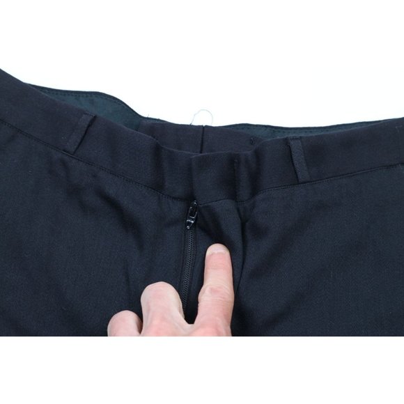 NOS Vintage 50s Streetwear Mens 33x34 Rayon Gabardine Dress Pants Trousers Navy - Picture 7 of 13